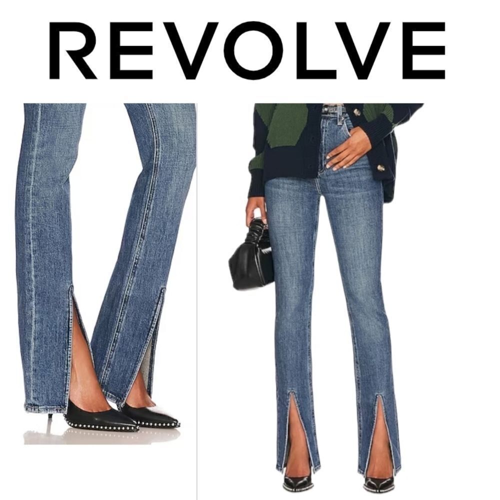 $188 New 32 Revolve Pistola The Colleen Split Hem Sexy Boot Cut Jeans Nwt
